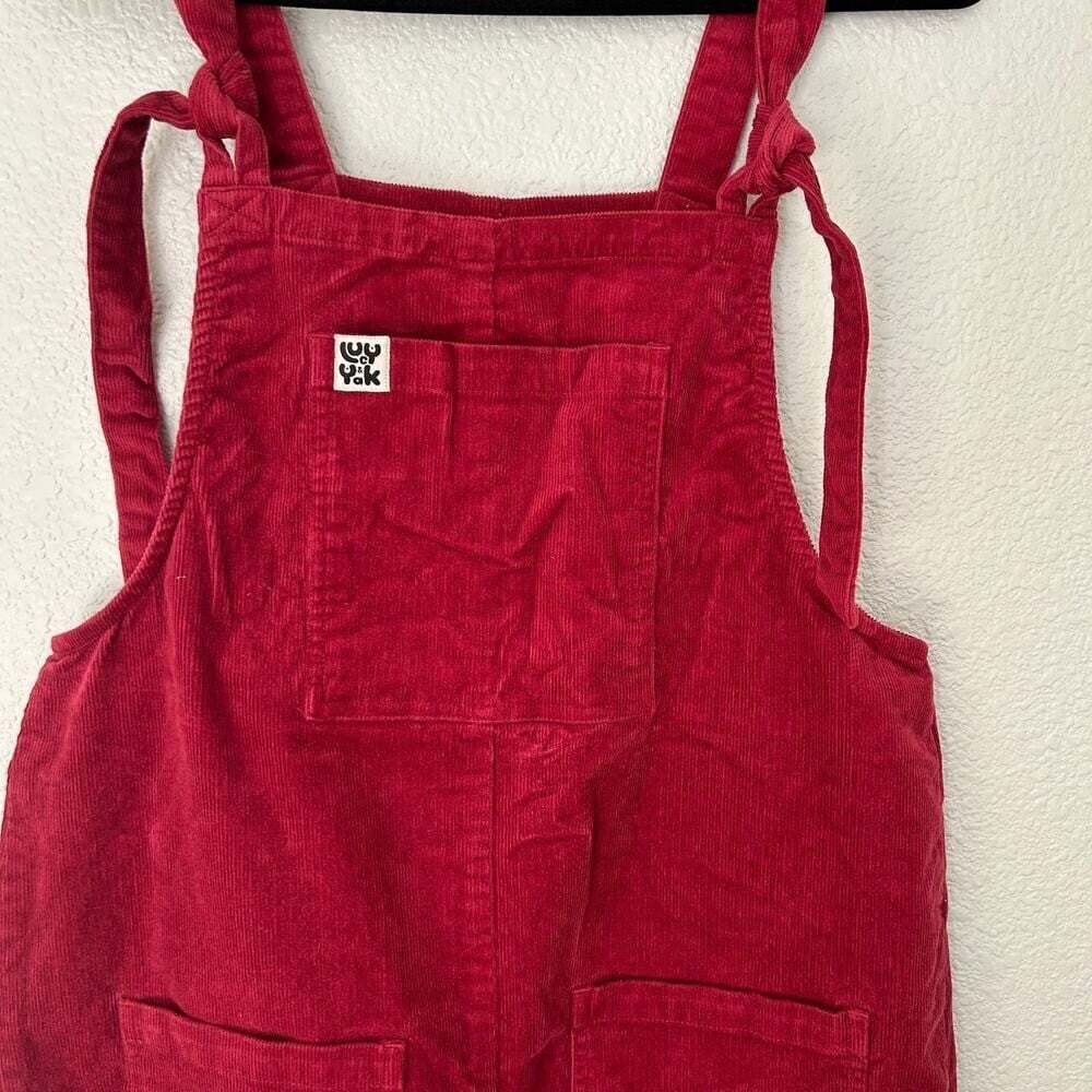 Lucy and Yak Maroon Red Corduroy Dungarees, Size 8R Fisherman Style